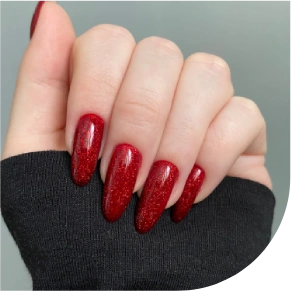 Beautiful red nail extension